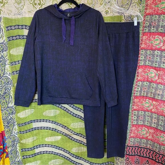 Jason Wu Midnight Plaid Knit Hoodie and Pants Set Size Extra Small - Picture 1 of 15